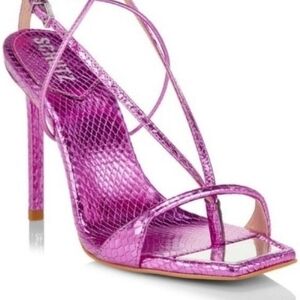 New Schutz Metallic Fushia Open Toe Heels Sz. 6.5
